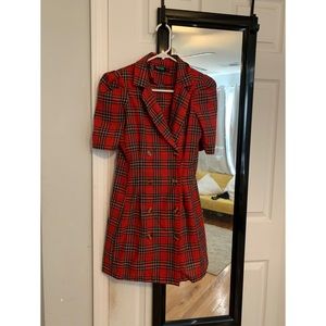 Plaid Blazer Dress